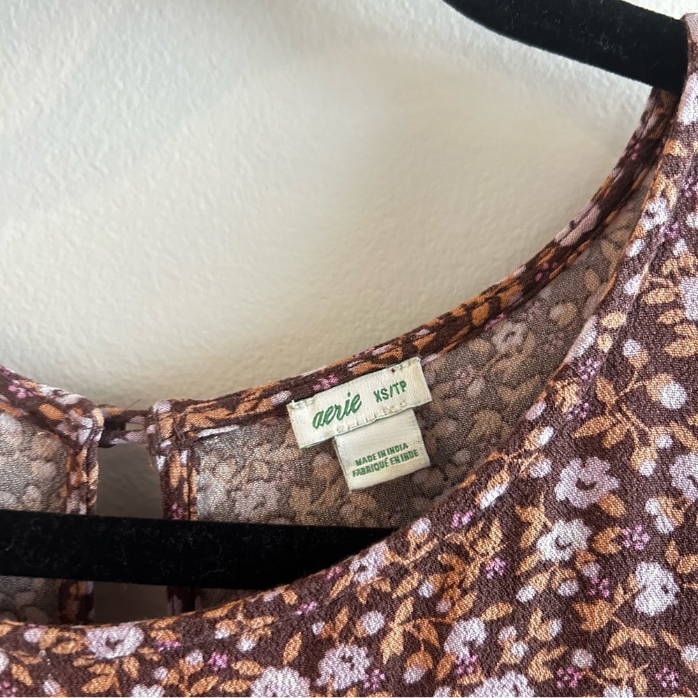 Aerie Purple Floral Relic Maxi Dress | size XS - Picture 6 of 8